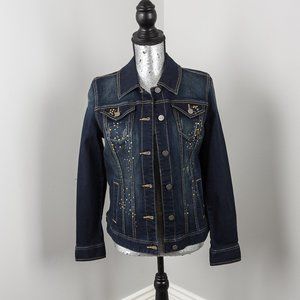 NWT S & co jeweled jean jacket - S